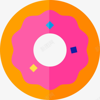 甜甜圈45号派对扁平图标图标
