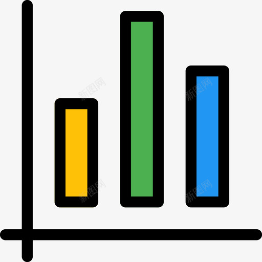 线条图和4个业务条形图图标svg_新图网 https://ixintu.com 线条图和4个业务条形图