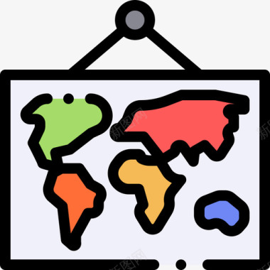 世界地图地理18线颜色图标图标