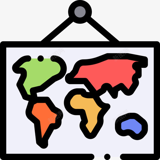 世界地图地理18线颜色图标svg_新图网 https://ixintu.com 世界地图 地理18 线颜色