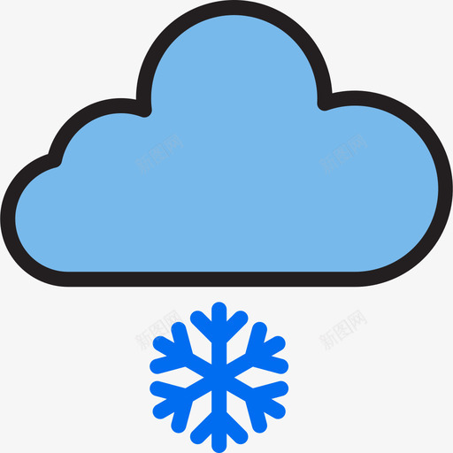 下雪天气112线形颜色图标svg_新图网 https://ixintu.com 下雪 天气112 线形颜色