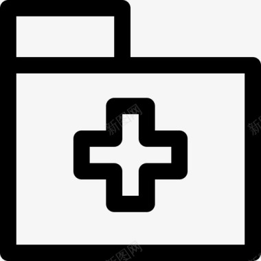 急救箱健康和药品线性图标图标