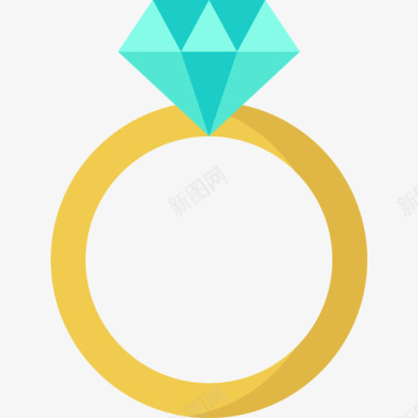 戒指56号婚礼扁平图标图标