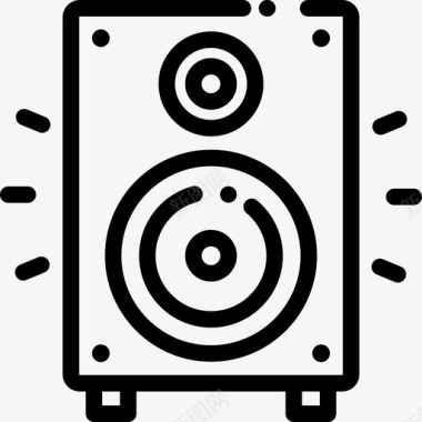 扬声器音乐商店2线性图标图标