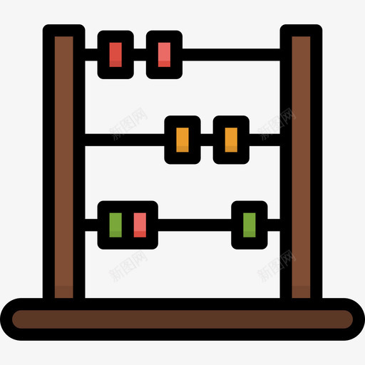 算盘教育119线颜色图标svg_新图网 https://ixintu.com 教育119 算盘 线颜色