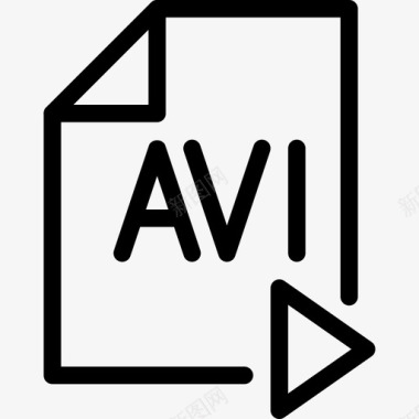 Avi视频16线性图标图标