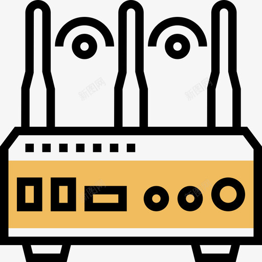 Wifi技术设备2黄色阴影图标svg_新图网 https://ixintu.com Wifi 技术设备2 黄色阴影