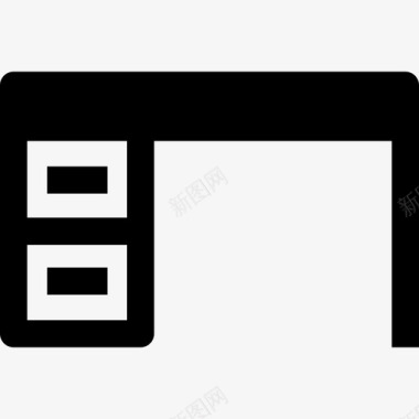 55号办公桌实心图标图标