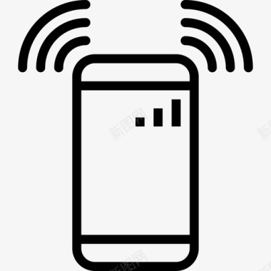 智能手机移动和电话4线性图标图标