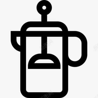 法国出版社咖啡店32号直线型图标图标
