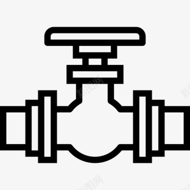 阀门管道工工具5线性图标图标