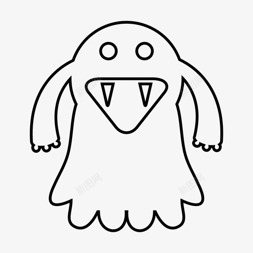 怪物野兽卡通图标svg_新图网 https://ixintu.com 卡通 幽灵 怪物 怪物线 恐怖 野兽