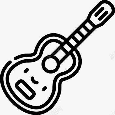 吉他乐器15线性图标图标