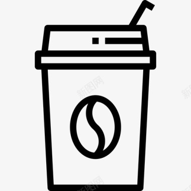 咖啡杯咖啡店48直线型图标图标