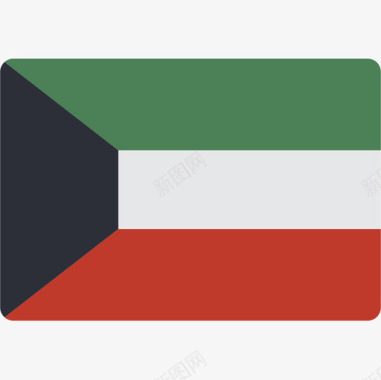科威特国旗15平坦图标图标