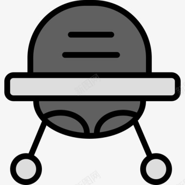 婴儿椅55岁婴儿线性颜色图标图标