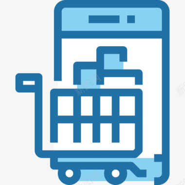 网上商店购物和电子商务3蓝色图标图标