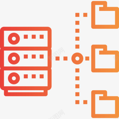 文件夹网络和数据库9渐变图标图标
