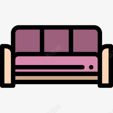 沙发家具53线性颜色图标图标