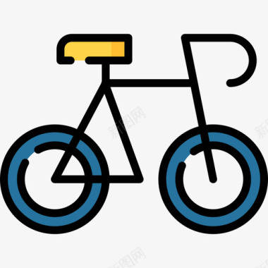 自行车生态97线性颜色图标图标