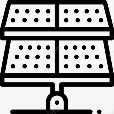 太阳能电池板技术42线性图标图标