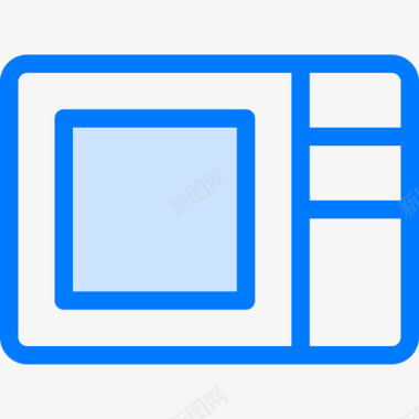 微波炉厨房40蓝色图标图标