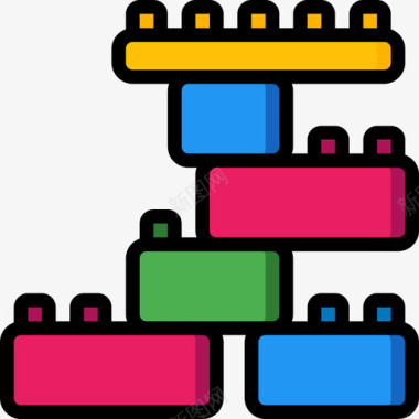 方块玩具27线性颜色图标图标