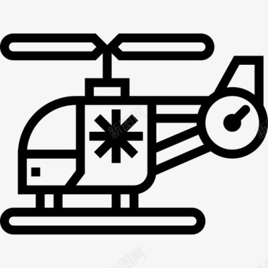 直升机医疗101直线型图标图标