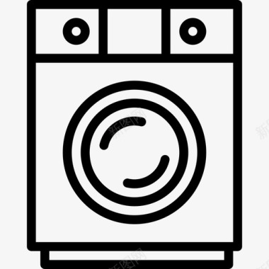 洗衣机清洁30线性图标图标