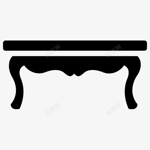 桌子餐桌厨房家具图标svg_新图网 https://ixintu.com 厨房家具 家庭办公室内部家具字形图标 桌子 桌面 餐厅桌子 餐桌