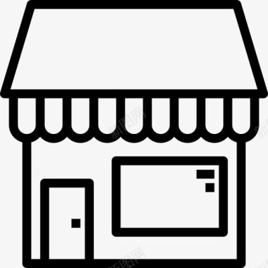 商店购物和电子商务6线性图标图标