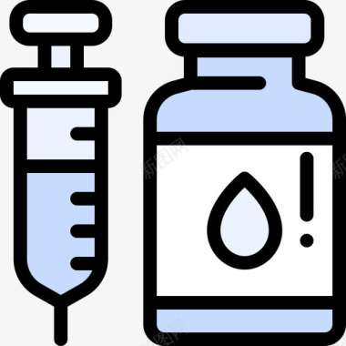 疫苗药剂学13线性颜色图标图标
