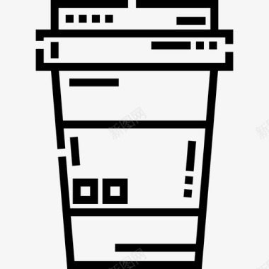咖啡杯咖啡店55直线型图标图标
