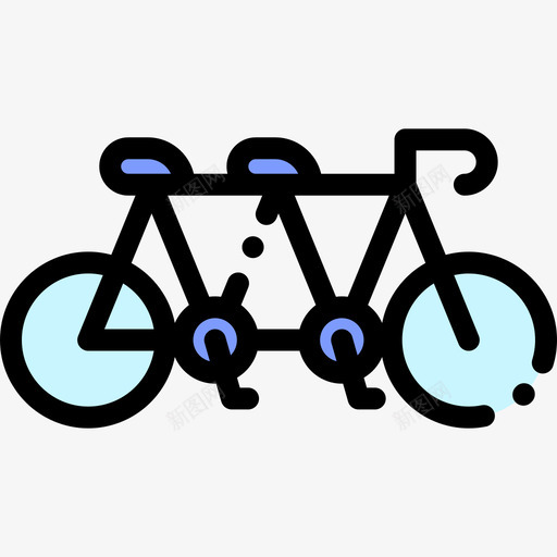串联自行车14线性颜色图标svg_新图网 https://ixintu.com 串联 线性颜色 自行车14