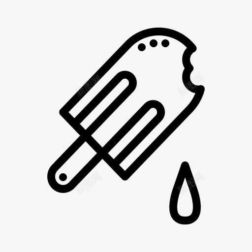 冰淇淋咬粘图标svg_新图网 https://ixintu.com 假日 冰淇淋 咬 夏天 粘