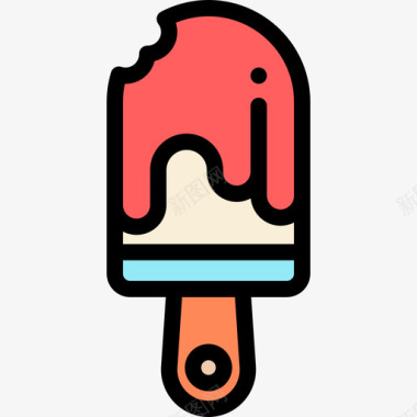 冰淇淋快餐32线性颜色图标图标