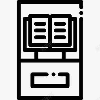 图书博物馆11直线图标图标