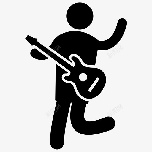 兴奋的吉他手吉他手音乐播放器图标svg_新图网 https://ixintu.com 兴奋的吉他手 吉他手 音乐家 音乐家人类字形图标 音乐播放器