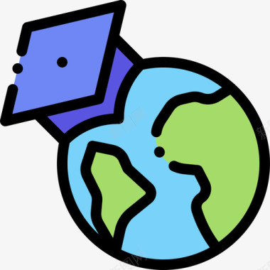 地球仪地理18线性颜色图标图标