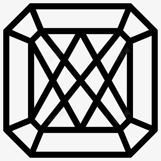 钻石水晶宝石图标svg_新图网 https://ixintu.com 宝石 水晶 石头 钻石 钻石线图标