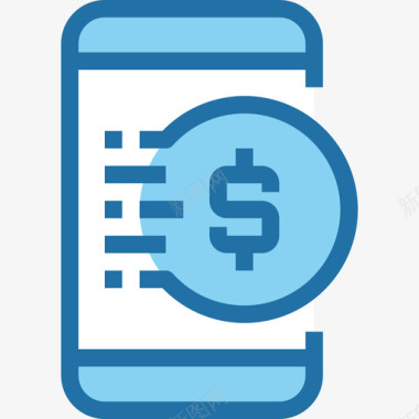 手机银行银行和金融2蓝色图标图标