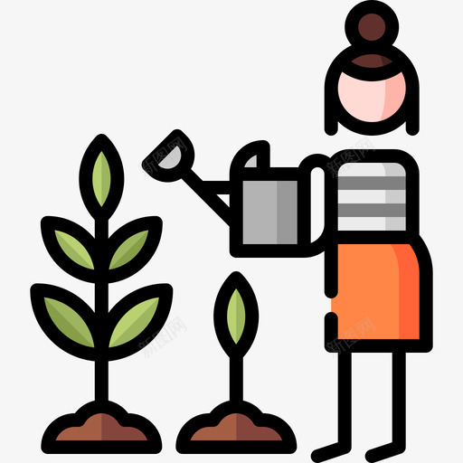 园丁职业和新业务线性颜色图标svg_新图网 https://ixintu.com 园丁 线性颜色 职业和新业务