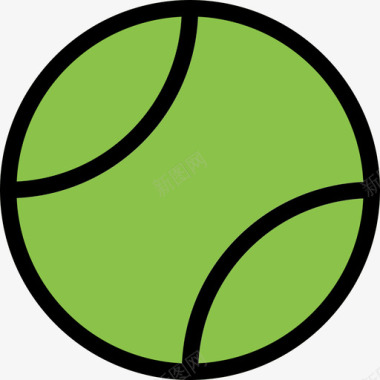 网球运动35线颜色图标图标