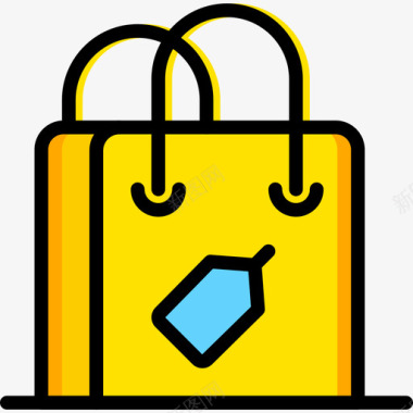 购物袋购物42黄色图标图标