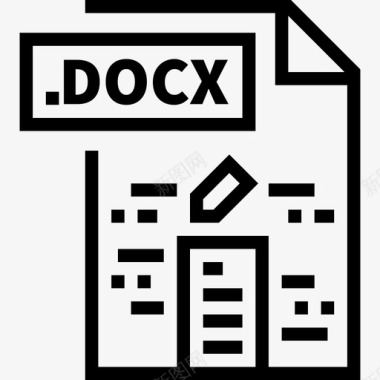 Docx25号文件线性图标图标