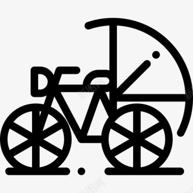 自行车泰国9直线型图标图标
