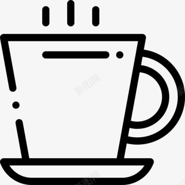 咖啡家庭用品5线性图标图标