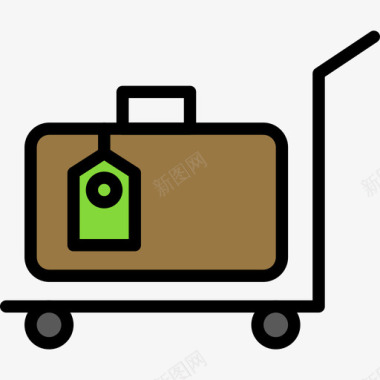 旅行袋81线性颜色图标图标