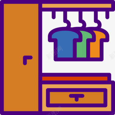 衣柜家具家居线条色彩图标图标