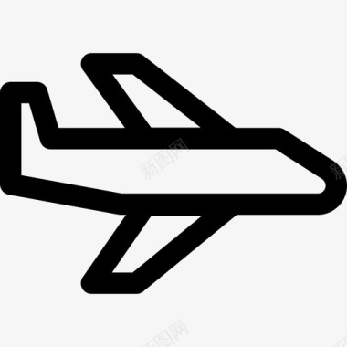 飞机电子商务36直线图标图标
